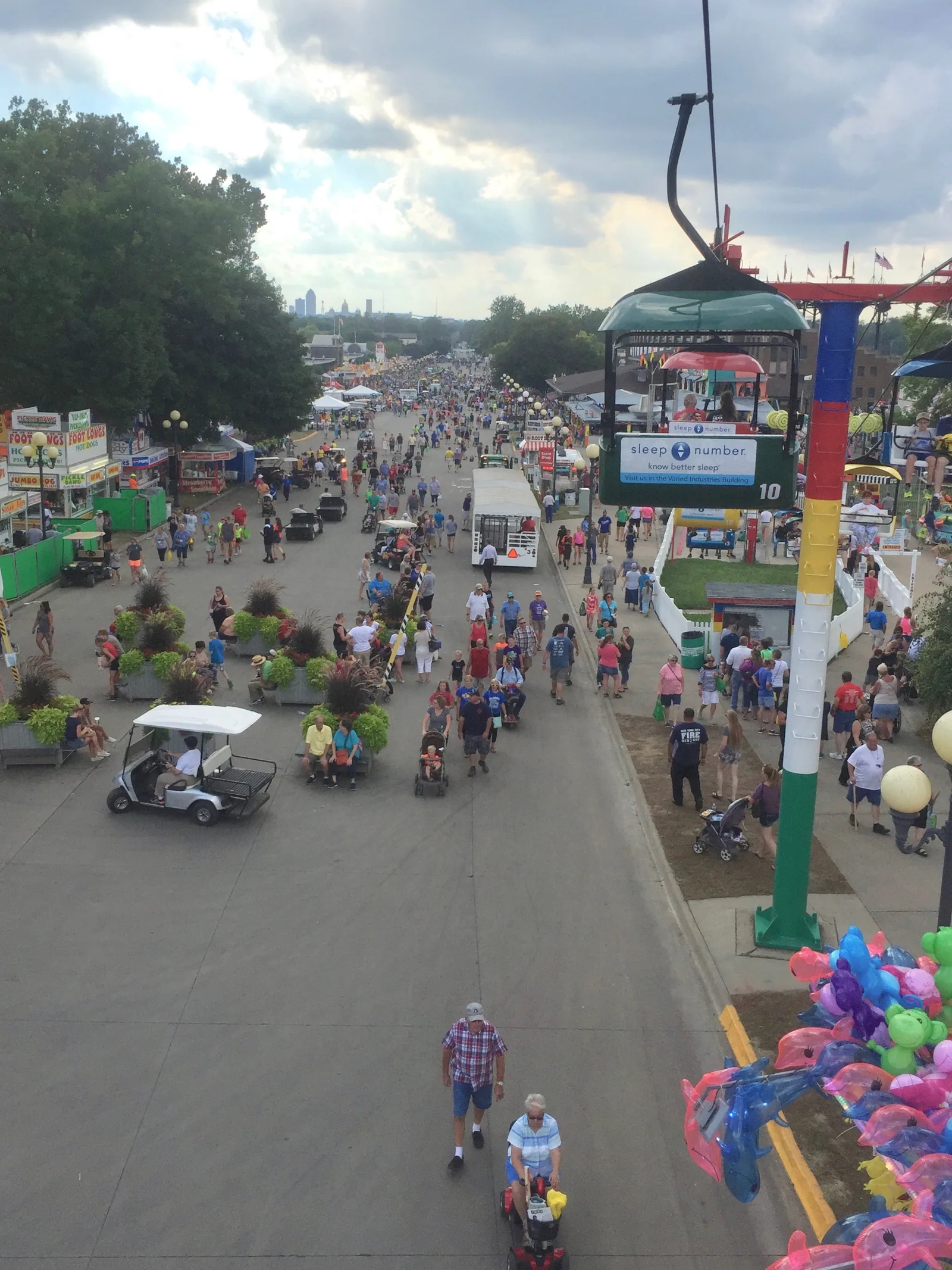 Iowa State Fairgrounds viewed from above during a past fair