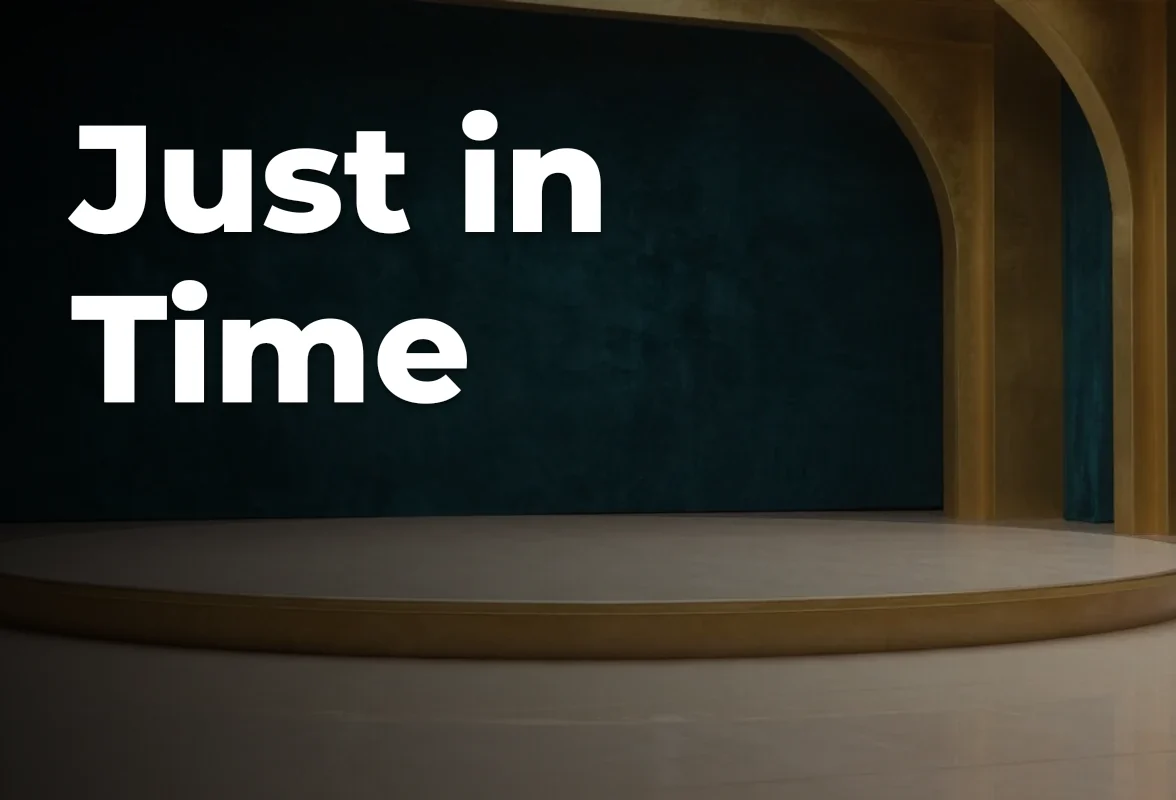 Concept artwork for Just in Time; not official event artwork or a performer photograph