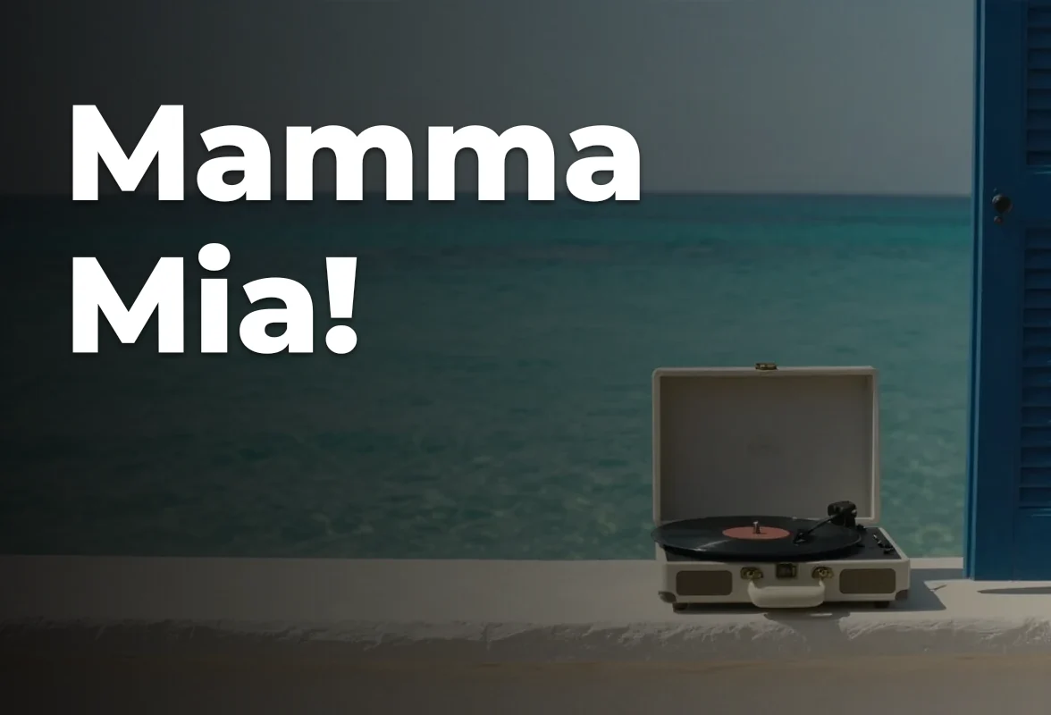 Concept artwork for Mamma Mia!; not official event artwork or a performer photograph