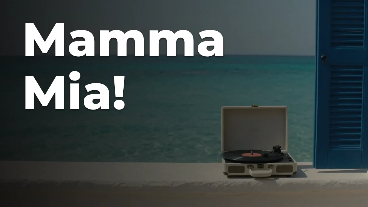 Concept artwork for Mamma Mia!; not official event artwork or a performer photograph
