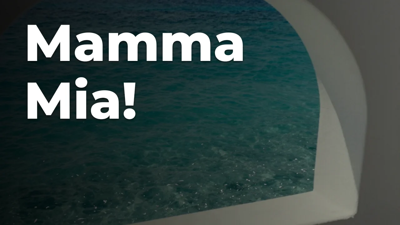 Concept artwork for Mamma Mia!; not official event artwork or a performer photograph