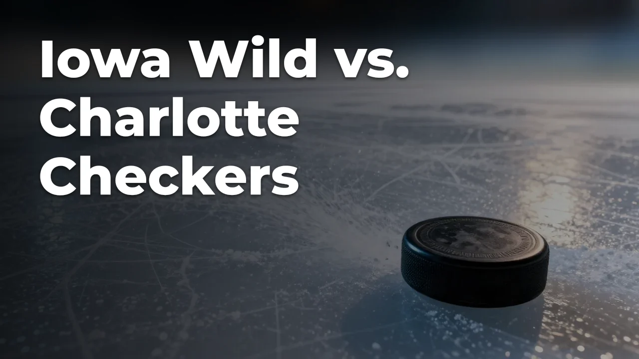 Concept artwork for Iowa Wild vs. Charlotte Checkers; not official event artwork or a performer photograph