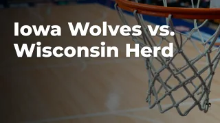 Concept artwork for Iowa Wolves vs. Wisconsin Herd; not official event artwork or a performer photograph