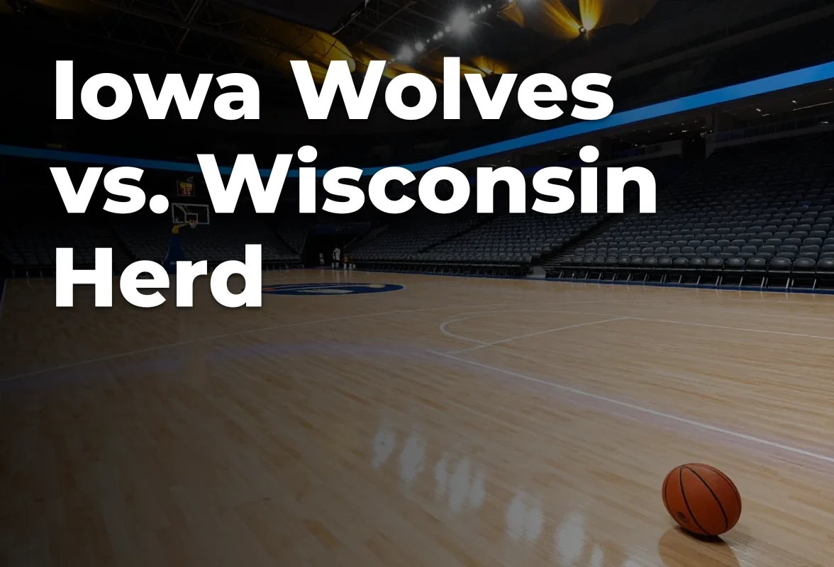Concept artwork for Iowa Wolves vs. Wisconsin Herd; not official event artwork or a performer photograph