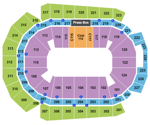 TicketNetwork seating chart for Cinch World's Toughest Rodeo at Casey's Center